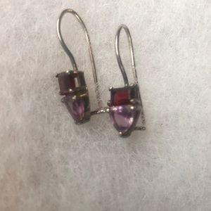 Amethyst & Garnet earrings